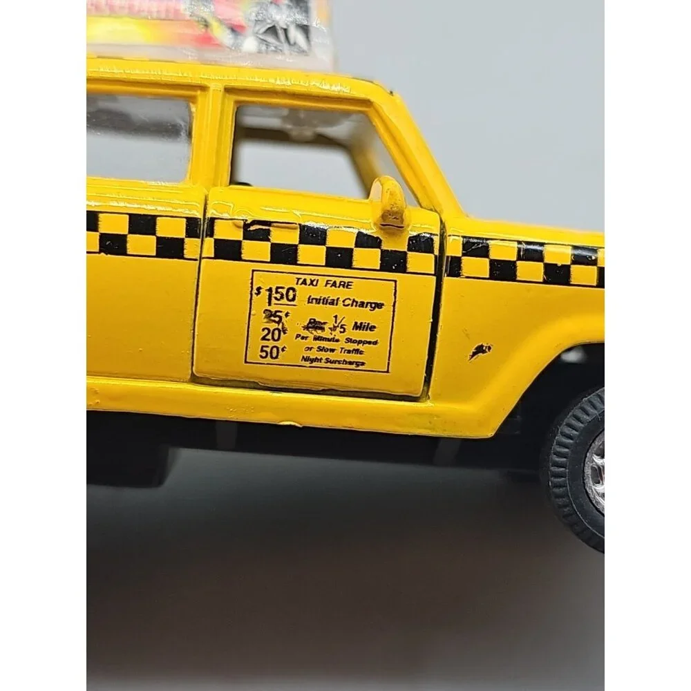 Lot Of‎ 4 Metal Cars Schylling Yellow Taxi Cab Toy NY City Die-Cast Car Police